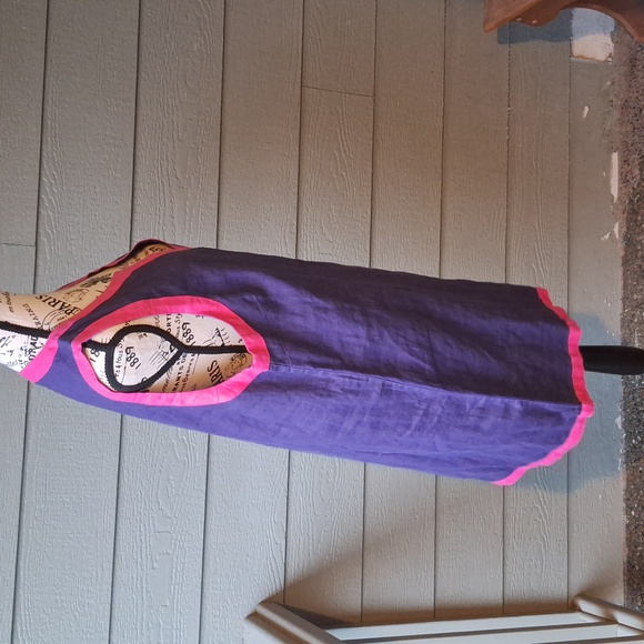 Sigrid Olsen Linen Sleeveless Mini Dress Size XL Purple & Pink - Picture 4 of 10